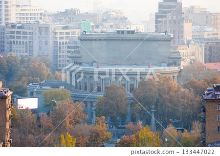 aerial view of Opera Theater house in Yerevan city 133447022