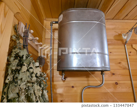 Traditional Banya Retreat: Heater, Venik, Shower, Wood Walls Traditional Banya Retreat: Heater, Venik, Shower, Wood Walls 133447847