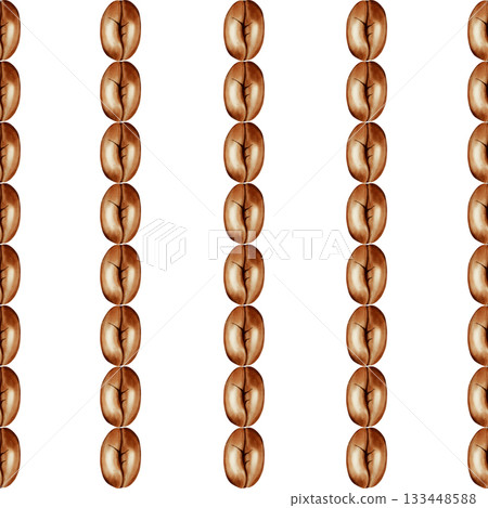 Seamless hand-painted watercolor pattern of roasted coffee beans. Great for coffee shop branding, menu design, product packaging, and cafe backgrounds. Seamless hand-painted watercolor pattern of roasted coffee beans. Great for coffee shop branding, menu design, product packaging, and cafe backgrounds. 133448588