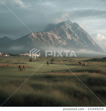 動物在球場附近遊蕩 133449259