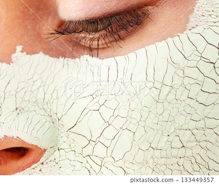 Girl with mud mask on face 133449357