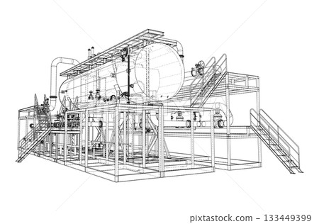 Industrial Equipment Wireframe Design. Vector Industrial Equipment Wireframe Design. Vector 133449399