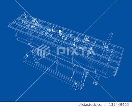 Industrial Equipment Blueprint. Vector Industrial Equipment Blueprint. Vector 133449403