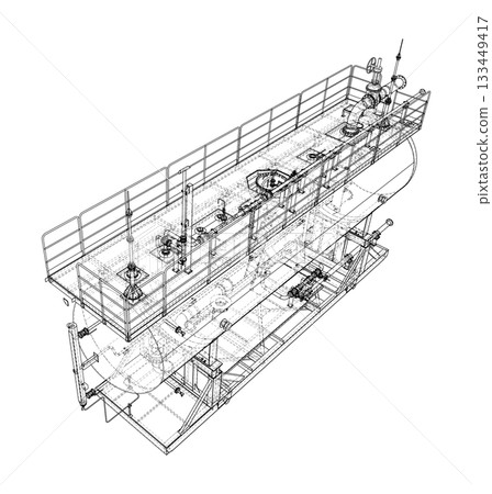 Industrial Platform Blueprint. Vector Industrial Platform Blueprint. Vector 133449417