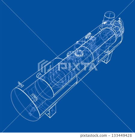 Industrial Equipment Blueprint. Vector 133449428