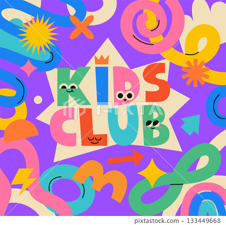 Banner for kids club, place for children events.Fun colorful childish design. Hand drawn doodle. Kids zone for entertainment. Birthday party place. Children event celebration zone.Vector Banner for kids club, place for children events.Fun colorful childish design. Hand drawn doodle. Kids zone for entertainment. Birthday party place. Children event celebration zone.Vector 133449668