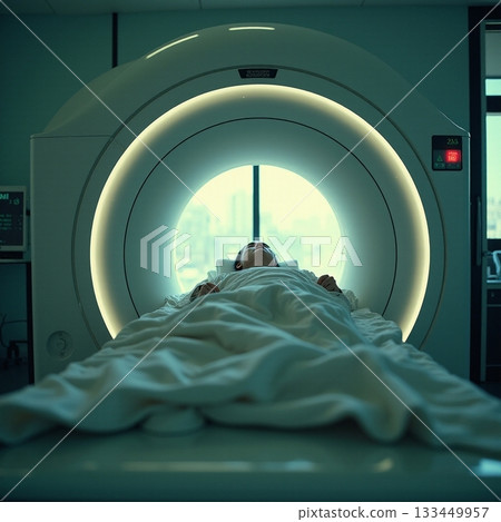 Patient undergoing MRI scan in a modern medical facility Generative AI Patient undergoing MRI scan in a modern medical facility Generative AI 133449957