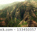 Kauai Mountain Ridges with Steep Valley 133450357