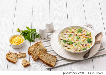Sausage Vegetable Chowder, tasty thick creamy soup Sausage Vegetable Chowder, tasty thick creamy soup 133450521
