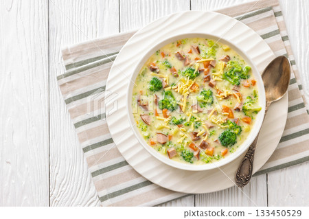 Sausage Vegetable Chowder, tasty thick creamy soup Sausage Vegetable Chowder, tasty thick creamy soup 133450529