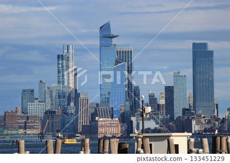 New York winter cityscape and Christmas illumination tourist scenery, Statue of Liberty, 9/11 Memorial, subway New York winter cityscape and Christmas illumination tourist scenery, Statue of Liberty, 9/11 Memorial, subway 133451229