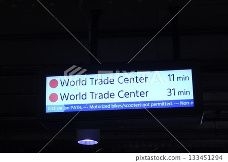 New York winter cityscape and Christmas illumination tourist scenery, Statue of Liberty, 9/11 Memorial, subway New York winter cityscape and Christmas illumination tourist scenery, Statue of Liberty, 9/11 Memorial, subway 133451294