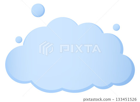 A large blue cloud with white snowflakes 133451526