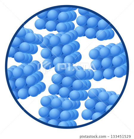 A blue sphere with many blue spheres surrounding it A blue sphere with many blue spheres surrounding it 133451529