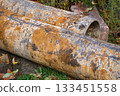 Rusty old sewer pipes in need of replacement 133451558