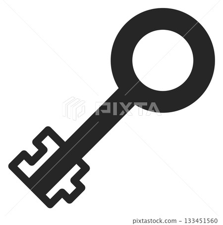 A key is shown in black and white 133451560