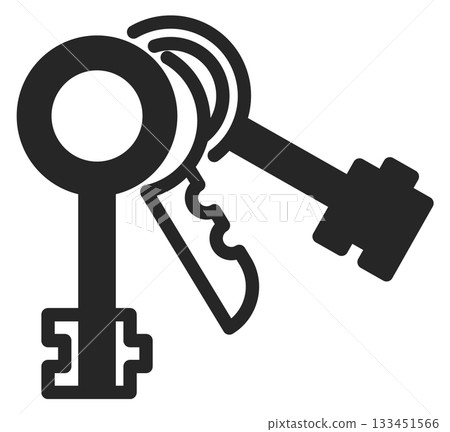 A key and a lock are shown in a black and white image A key and a lock are shown in a black and white image 133451566