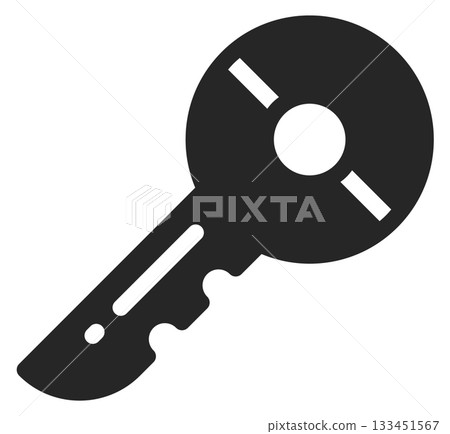 A key is shown in black and white A key is shown in black and white 133451567