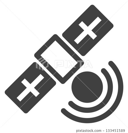 A satellite is shown with a small ball on top of it A satellite is shown with a small ball on top of it 133451589