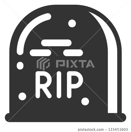 A gravestone with the word RIP on it 133451603