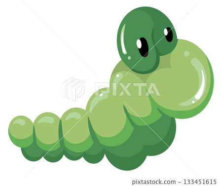 A green caterpillar with a big head 133451615