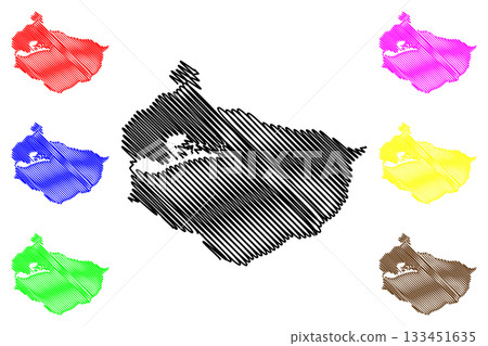 Wormerland municipality (Kingdom of the Netherlands, Holland, North Holland or Noord-Holland province) map vector illustration, scribble sketch map Wormerland municipality (Kingdom of the Netherlands, Holland, North Holland or Noord-Holland province) map vector illustration, scribble sketch map 133451635