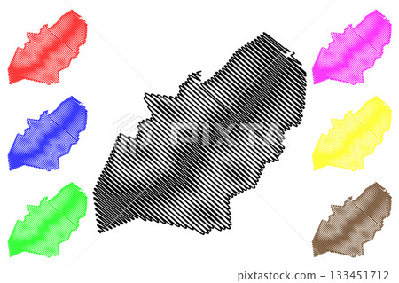 Zundert municipality (Kingdom of the Netherlands, Holland, North Brabant or Noord-Brabant province) map vector illustration, scribble sketch Zundert map 133451712
