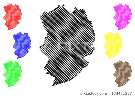 Almelo city and municipality (Kingdom of the Netherlands, Holland, Overijssel or Oaverysel province) map vector illustration, scribble sketch map Almelo city and municipality (Kingdom of the Netherlands, Holland, Overijssel or Oaverysel province) map vector illustration, scribble sketch map 133451857