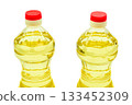 Full bottles of vegetable oil for cooking,salad dressing on white 133452309