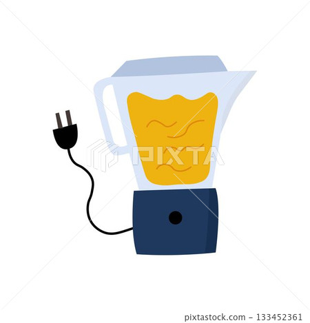 Illustration of a blender filled with juice Illustration of a blender filled with juice 133452361