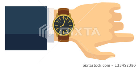 A man s wristwatch is showing the time as 11 30 133452380