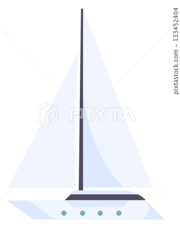 A white sailboat with a blue stripe 133452404