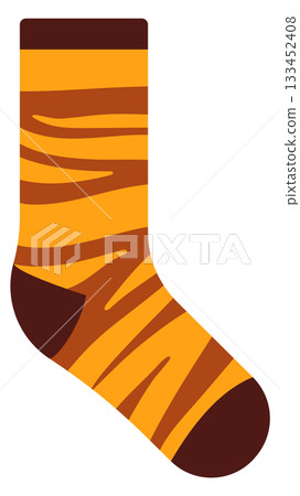 A cartoon sock with a zebra print on it A cartoon sock with a zebra print on it 133452408