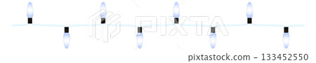 A string of white lights with a blue background 133452550