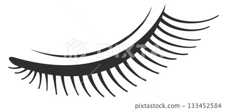 A long black eyelash with a black eye shadow A long black eyelash with a black eye shadow 133452584