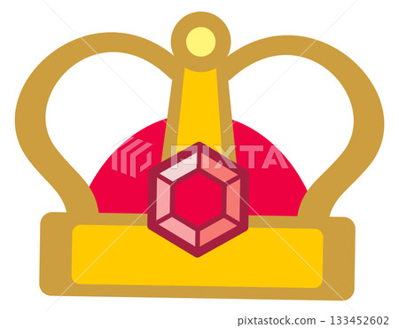 A crown with a red gem in the center 133452602