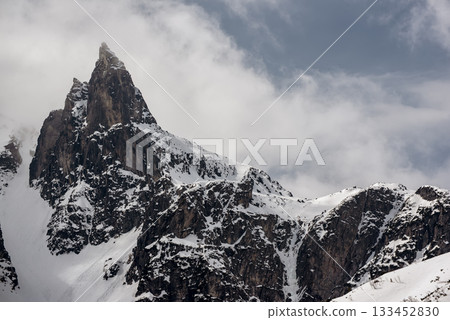 Mountain peaks near Morskie Oko Lake in Poland at Winter. Tatras range Mountain peaks near Morskie Oko Lake in Poland at Winter. Tatras range 133452830
