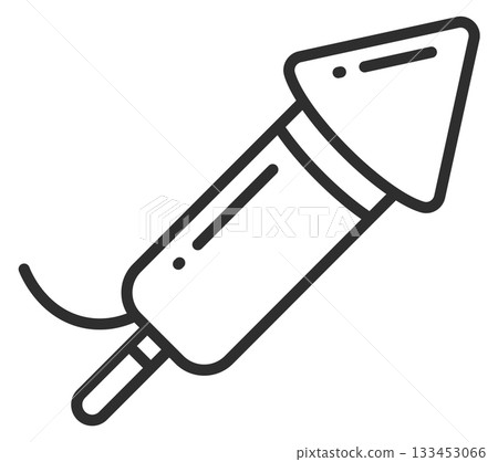 A black and white drawing of a rocket 133453066