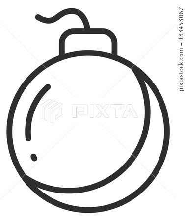 A black and white drawing of a bomb A black and white drawing of a bomb 133453067