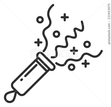 A black and white drawing of a sparkler 133453075