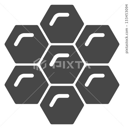 A honeycomb pattern is shown in black and white 133453094