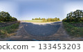 360 degree panorama of a country road along a harvested field and forest. HDRI seamless spherical 360-degree panorama of an asphalt country road 133453203