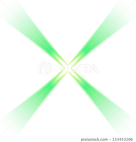 透明背景上的綠色十字光束形狀 透明背景上的綠色十字光束形狀 133453206