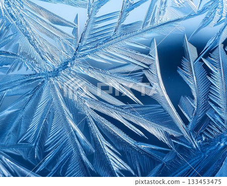 Texture of finely arranged transparent ice crystals 133453475