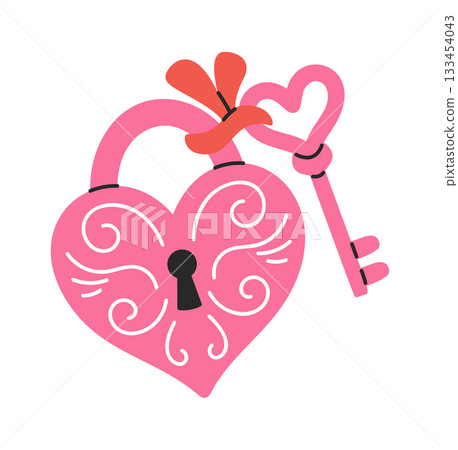 Key with lock love accessory Key with lock love accessory 133454043