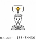 Illustration of a man coming up with an idea 133454430
