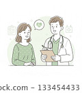 A woman talking to a male doctor 133454433