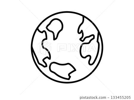 簡單的地球圖標 133455205