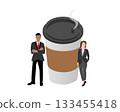 Business Professionals and a Large Coffee Cup to boost your energy 133455418