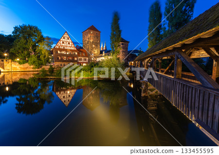 Historic Old Town at Night. Nuremberg, Franconia, Germany Historic Old Town at Night. Nuremberg, Franconia, Germany 133455595